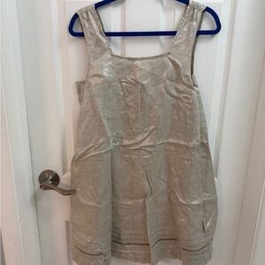 Cream Sleeveless Loose Dress
